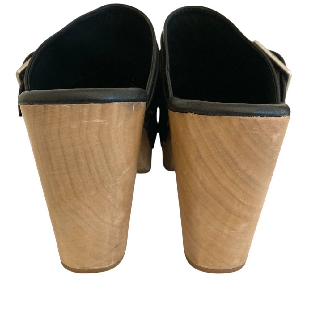 PAIGE Rosie Leather Wood Clogs - Picture 6 of 9